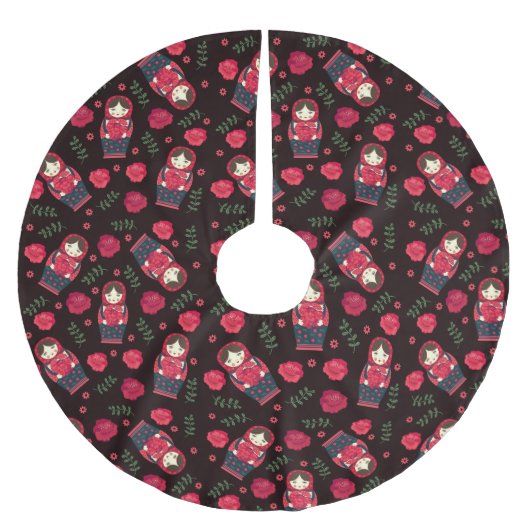 Nesting Dolls Polyester Weihnachtsbaumdecke (Vorderseite)