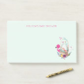 Nesting Egg w/Flamingo & Bunny Baby Show Post-it Klebezettel (Auf Schreibtisch)