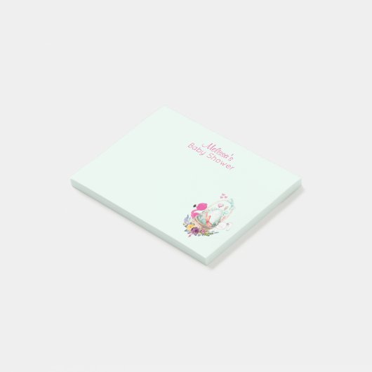 Nesting Egg w/Flamingo & Bunny Baby Show Post-it Klebezettel (angewinkelt)