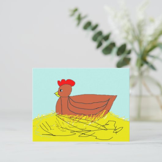 Nesting Hen Postkarte (Stehend Vorderseite)