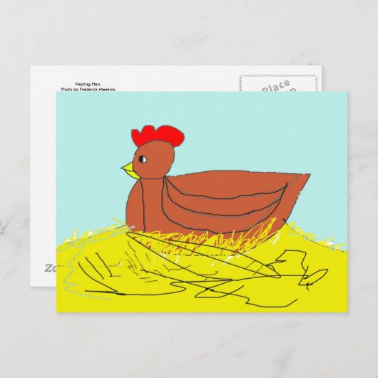 Nesting Hen Postkarte (Vorne/Hinten)