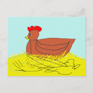 Nesting Hen Postkarte