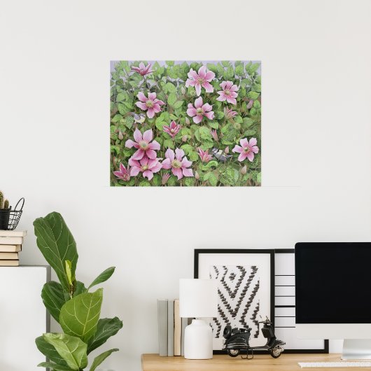 Nesting in Clematis Poster (Heimbüro)