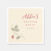 Nesting Party Berries & Flowers Girl Baby Shower Serviette (Vorderseite)