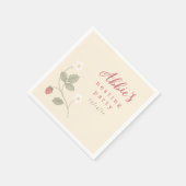 Nesting Party Berries & Flowers Girl Baby Shower Serviette (Ecke)