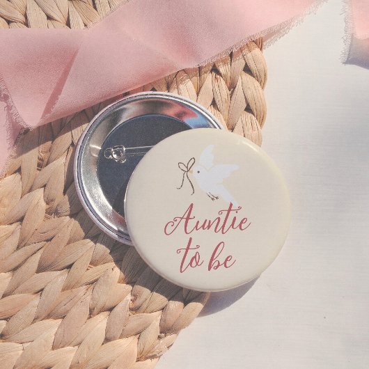 Nesting Party Girl Baby Shower Auntie To Be Button