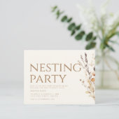 Nesting Party Sip and See Baby Shower Einladung Postkarte (Stehend Vorderseite)