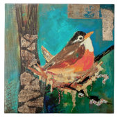 Nesting Robin Trivet Fliese (Vorderseite)