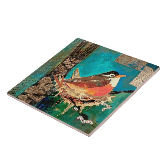 Nesting Robin Trivet Fliese (Seite)