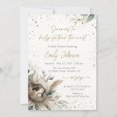 Nesting Woodland Neutral Rustic Fores Baby Shower Einladung (Vorderseite)