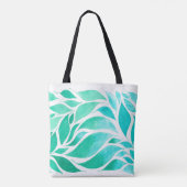 Nestling Blätter in Watercolor Ombre Tote Bag Tasche (Rückseite)