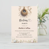 Nestparty-Vogelnest Frühling Eier Babyparty Einladung (Stehend Vorderseite)