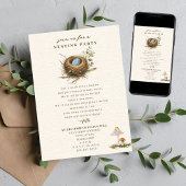 Nests Party Woodland Mushroom Boy Blue Baby Einladung