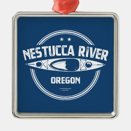 Nestucca River Oregon Kayaking Ornament Aus Metall (Vorne)