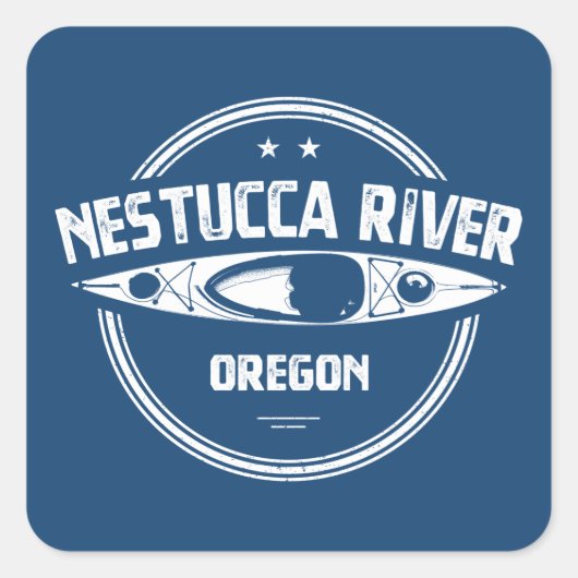 Nestucca River Oregon Kayaking Quadratischer Aufkleber (Vorderseite)