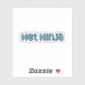Net Ninja Blue Retro Pickleball Text Aufkleber (Blatt)