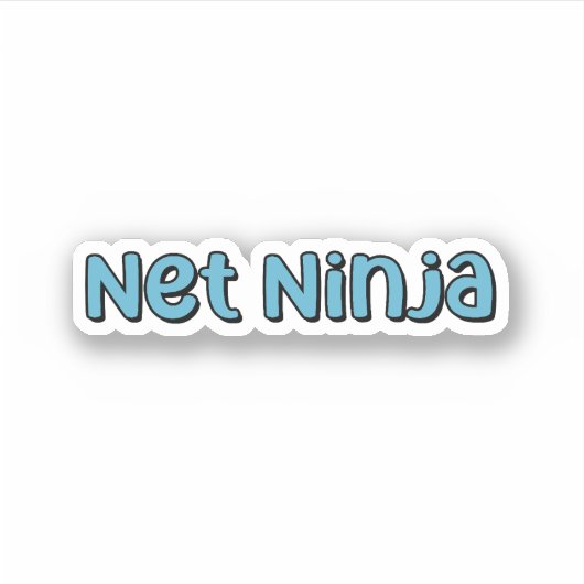 Net Ninja Blue Retro Pickleball Text Aufkleber (Vorderseite)