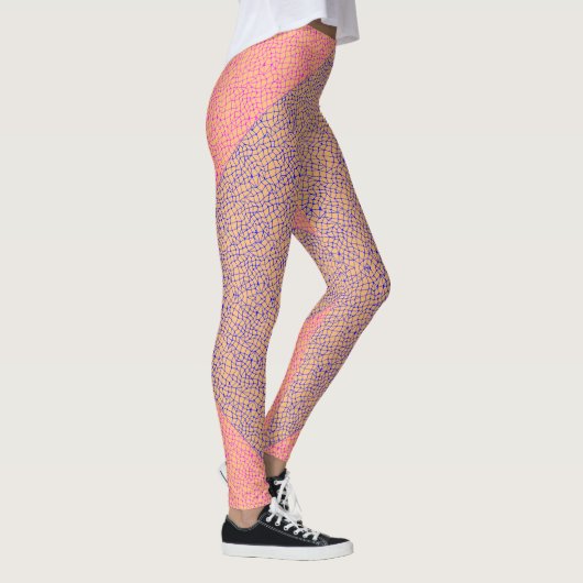 Net pattern 05 Indigo Blue Lorange BG Leggings (Rechts)