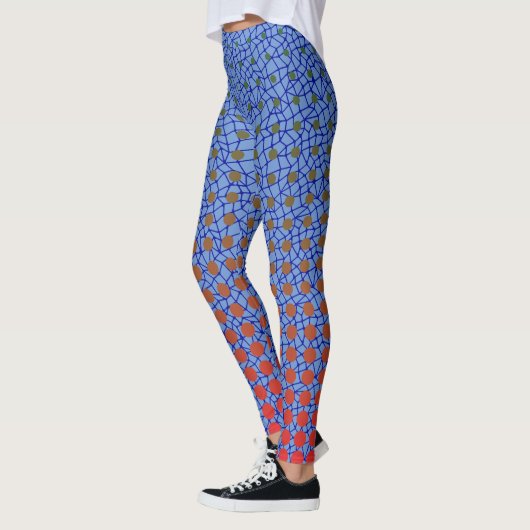 Net Pattern 10.blue.Upwx4 Lblue BG Leggings (Links)