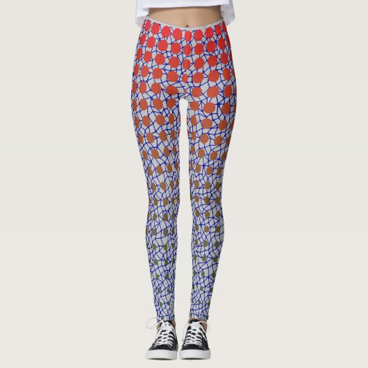 Net Pattern 10.blue.wx4 Lgrey BG Leggings (Vorderseite)