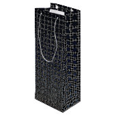 Net Pattern 11.black.wx4.5k Black BG Geschenktüte Für Weinflaschen (Rückseite Schrägansicht)