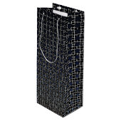 Net Pattern 11.black.wx4.5k Black BG Geschenktüte Für Weinflaschen (Vorderseite Schrägansicht)