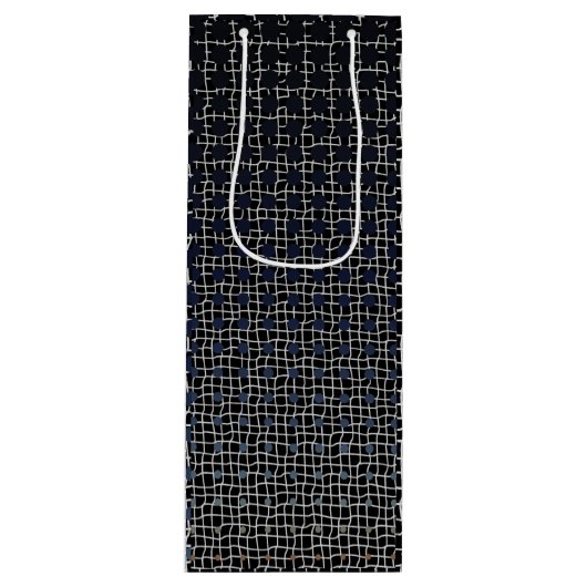 Net Pattern 11.black.wx4.5k Black BG Geschenktüte Für Weinflaschen (Vorderseite)