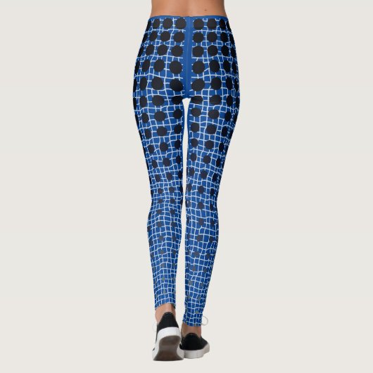 Net Pattern 11.black.wx4.5k Blue BG Leggings (Rückseite)