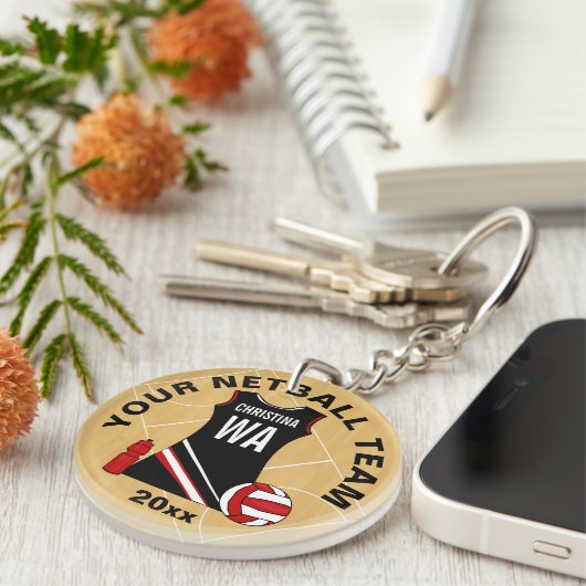 Netball-Acrylic, individuell anpassbar Schlüsselanhänger (Vorderseite rechts)