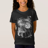 Netball Babe, Black Grunge Netball T-Shirt (Vorderseite)