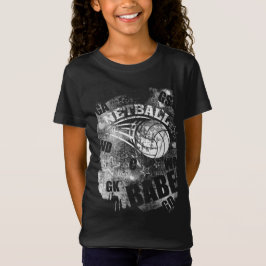 Netball Babe's, Black Grunge Netball T-Shirt