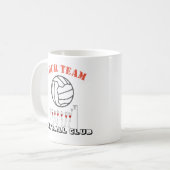 Netball-Ball-Themed Team-Name personalisiert Kaffeetasse (Vorderseite Links)