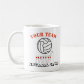 Netball-Ball-Themed Team-Name personalisiert Kaffeetasse (Links)