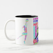 Netball bringt Wörter und motivierend Zitat in Zweifarbige Tasse (Links)