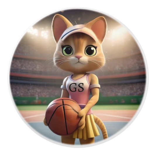 Netball Cat, Keramikknauf (Vorderseite)