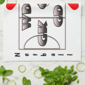 Netball-Gericht und Positions-Herz-Entwurf Geschirrtuch (Gefaltet)