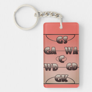 Netball-Gericht und Spieler-Positions-Entwurf Schlüsselanhänger