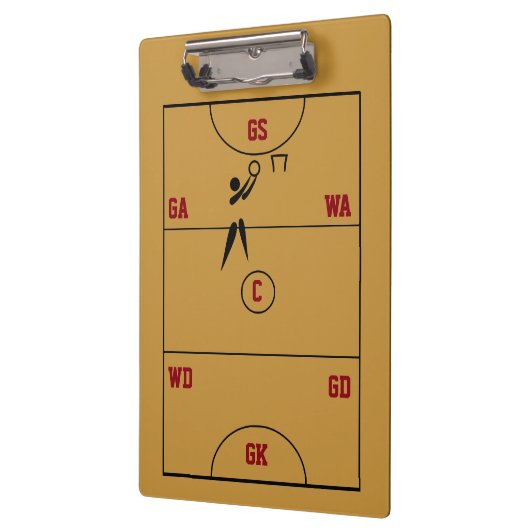 Netball-Gerichts-Plan bringt personalisierten Klemmbrett (Links)