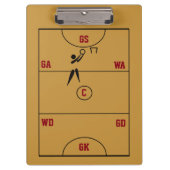 Netball-Gerichts-Plan bringt personalisierten Klemmbrett (Vorderseite)