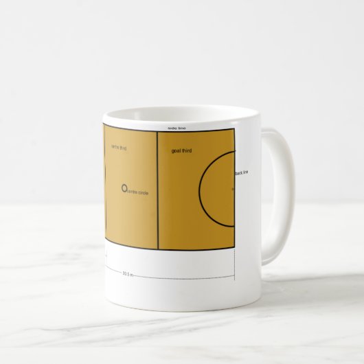 Netball-Gerichts-Tasse Kaffeetasse (VorderseiteRechts)