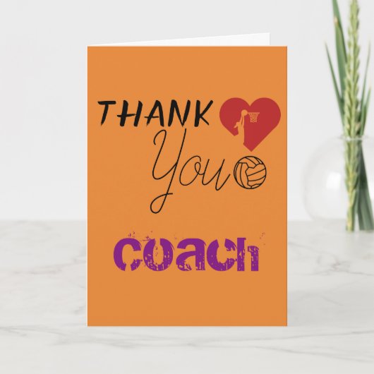 Netball Herz Danke, Coach Feiertagskarte (Vorderseite)