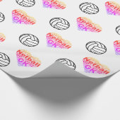 Netball-Herz und Ball-Entwurf Geschenkpapier (Ecke)