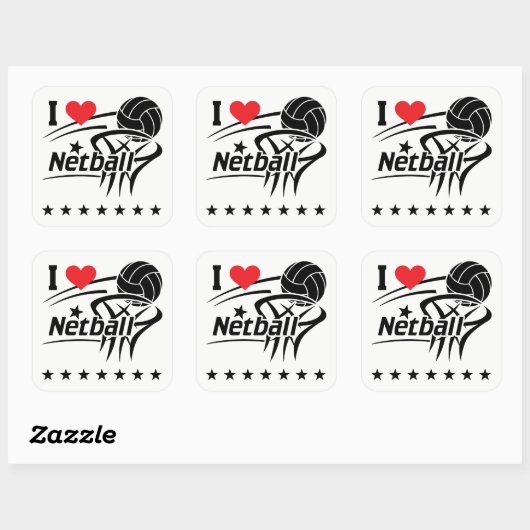 Netball, ich Liebe Netball, Sticker (Blatt)