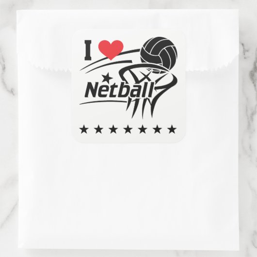 Netball, ich Liebe Netball, Sticker (Tasche)