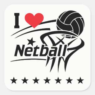 Netball, ich Liebe Netball, Sticker