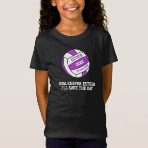 Netball lila-White-out-Tor-Keeper T-Shirt