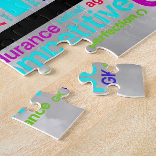 Netball-Player-Positionen für inspirierende Wörter Puzzle (Seite)