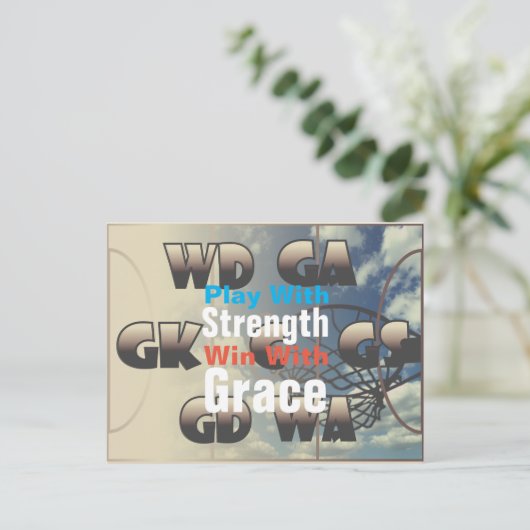 Netball-Player-Positionen mit Kostenvoranschlag Postkarte (Stehend Vorderseite)