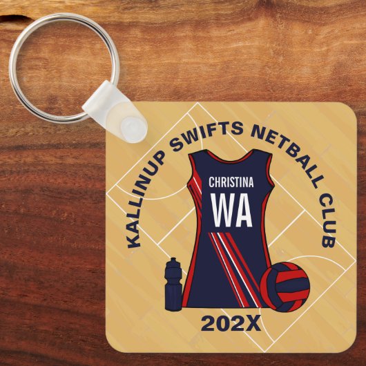 Netball-Player-Team-Schlüsselanhänger Schlüsselanhänger (Vorderseite)