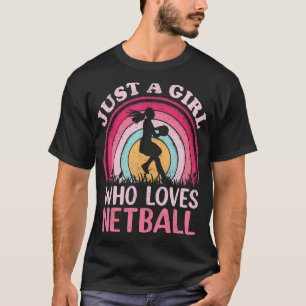 Netball Player Vintag Retro Nur ein Mädchen, das L T-Shirt